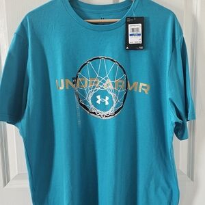 Under Armour Mens XL Teal Basketball T-Shirt